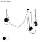 Monochrome Metal Pendant Light - Modern Suspension Lighting For Living Room