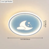 Moon And Star Flush Mount Ceiling Light For Modern Bedrooms