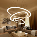 Multi Tier 2-3-4 Pendant Chandelier Acrylic White Led Ceiling Hang Light For Dining Room Lighting