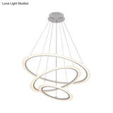 Multi Tier 2-3-4 Pendant Chandelier Acrylic White Led Ceiling Hang Light For Dining Room Lighting