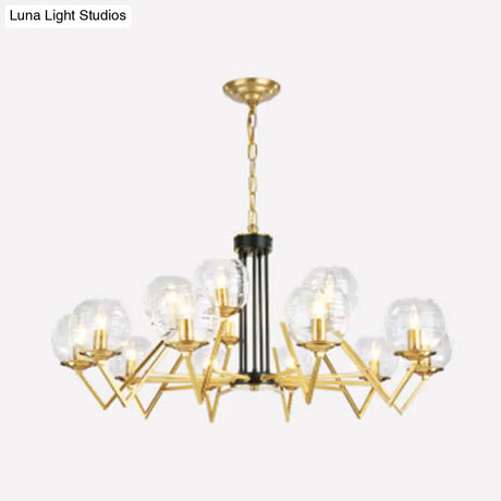 Muriel - Gold Candle Living Room Chandelier With Oval Shade Modern Elegant Pendant Light In Finish