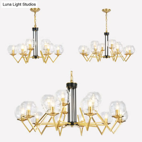 Muriel - Gold Candle Living Room Chandelier With Oval Shade Modern Elegant Pendant Light In Finish