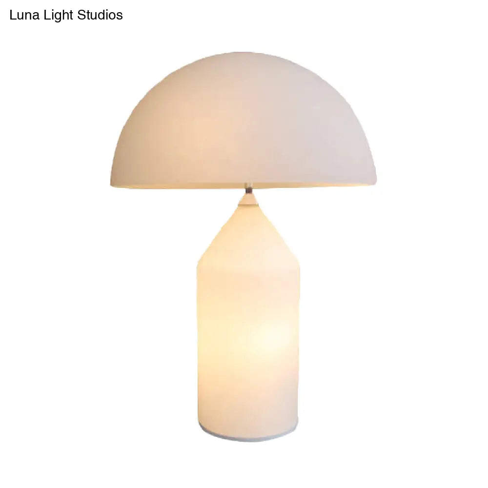 Mushroom Bedside Table Lamp - Led White Glass Minimalist Nightstand Light