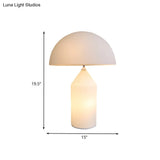 Mushroom Bedside Table Lamp - Led White Glass Minimalist Nightstand Light