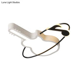 Musical Note Acrylic Led Ceiling Light For Bedroom - Contemporary White Flushmount