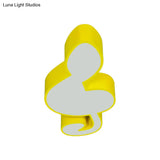 Musical Note Led Ceiling Lamp In Red/Green/Yellow For Kindergarten