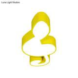 Musical Note Led Ceiling Lamp In Red/Green/Yellow For Kindergarten