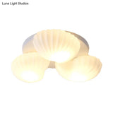 Nautical Glass Scallop Shell Flush Light - 3/5 - Light Mount Ceiling Lighting For Living Room