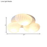 Nautical Glass Scallop Shell Flush Light - 3/5 - Light Mount Ceiling Lighting For Living Room