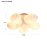 Nautical Glass Scallop Shell Flush Light - 3/5 - Light Mount Ceiling Lighting For Living Room
