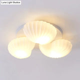 Nautical Glass Scallop Shell Flush Light - 3/5 - Light Mount Ceiling Lighting For Living Room