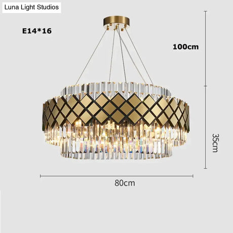 Neva 2 - Designer Alloy And Crystal Led Chandelier For Dinning Room Living Room Dia80Cm