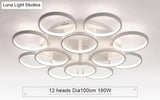 New Arrival Circle Rings Designer Modern Led Ceiling Lights Lamp For Living Room Bedroom Remote