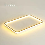 New Modern Black White Ultra-Thin Led Ceiling Light Rectangular Round Bedroom Lamp Living Room B