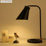 Noemi - Black Minimalist Metal Table Light With Angled Shade And Squared Stand