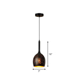 Nora - Retro Hollow-Out Metal Pendant Lighting 1-Light Black Finish Suspension Light For Restaurant