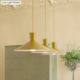 Nordic 1-Light Cone Pendant With Pink/Blue/Grey Down Lighting - Stylish Metal Hanging Light