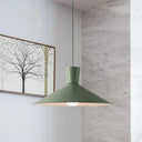 Nordic 1-Light Cone Pendant With Pink/Blue/Grey Down Lighting - Stylish Metal Hanging Light Green