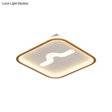 Nordic 16’/19.5’ Flush Mount Led Ceiling Light In Metal Black/Gold With Warm/White