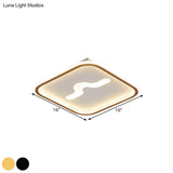 Nordic 16’/19.5’ Flush Mount Led Ceiling Light In Metal Black/Gold With Warm/White