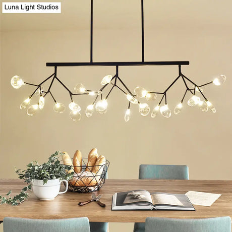 Nordic 27-Light Tree Branch Glass Pendant Lamp For Dining Room - Island Ceiling Light