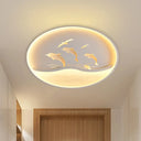 Nordic Acrylic Children’s Bedroom Led Ceiling Light - Dolphin Adventure Circle With Flush Mount