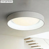 Nordic Acrylic Drum Ceiling Light: Grey/White 18’/23.5’ Dia Led Flush Mount