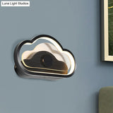 Nordic Acrylic Heart/Cloud Led Wall Light Fixture For Bedroom - Black/White