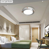 Nordic Acrylic Led Flush Mount Ceiling Light Fixture In White/Distressed White - 16’/19.5’ Dia