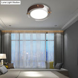 Nordic Acrylic Led Flush Mount Ceiling Light Fixture In White/Distressed White - 16’/19.5’ Dia