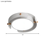 Nordic Acrylic Led Flush Mount Ceiling Light Fixture In White/Distressed White - 16’/19.5’ Dia