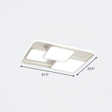 Nordic Acrylic Led Flush - Mount Ceiling Light For Bedrooms - Overlapping Style White / 31.5’