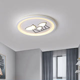 Nordic Acrylic Led Flush Mount Ceiling Light For Living Room White / Warm Round