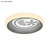 Nordic Acrylic Led Flush Mount Ceiling Light - Round Flower Design In White Ideal For Dining Room