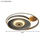 Nordic Acrylic Led Flush Mounted Lamp - Multi - Circle Grey Bedroom Ceiling Fixture 16.5/20.5