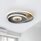 Nordic Acrylic Led Flush Mounted Lamp - Multi - Circle Grey Bedroom Ceiling Fixture 16.5/20.5