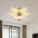 Nordic Acrylic Led Flush Mounted Lamp – Olive Branch Semi Flushmount 1 Head White/Warm Light For