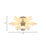Nordic Acrylic Led Flush Mounted Lamp Olive Branch Semi Flushmount 1 Head White/Warm Light For