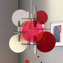 Nordic Acrylic Pendant Light With Colorful Disc Ceiling Fixture Red