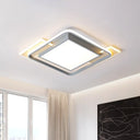 Nordic Aluminum Led Ceiling Flush Mount Light In Warm/White - Grey Square Box Design With Frame