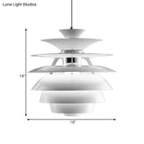 Nordic Aluminum Pinecone Pendant Lamp: Tiered Ceiling Hanging Light In White