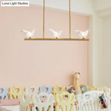 Nordic Bird Chandelier Light - Clear Crystal Bulbs Gold Pendant For Restaurant Down Lighting