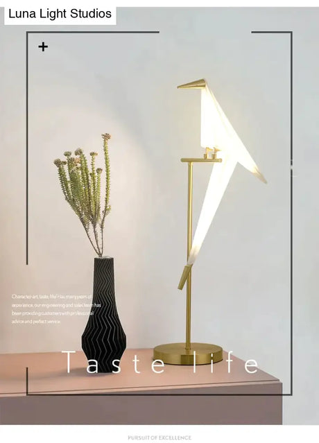 Nordic Bird Floor Lamp Creative Acrylic Thousand Paper Cranes Lamps For Living Room Bedroom Home