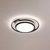 Nordic Black Round Acrylic Led Flushmount Ceiling Light For Living Room / 21.5’ White