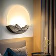 Nordic Blue/Brown Led Moon Shaped Acrylic Mural Wall Lamp With Mountain Design: Stylish Lighting