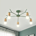 Nordic Branch Chandelier - Stylish Metal Pendant Light For Living Room 5 / Green