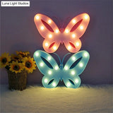 Nordic Butterfly Led Wall Night Lamp - Plastic Nightstand Lighting For Girls Bedroom