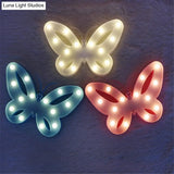 Nordic Butterfly Led Wall Night Lamp - Plastic Nightstand Lighting For Girls Bedroom
