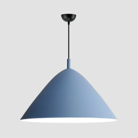 Nordic Candy Colored Pendant Pyramid Shade - 10.5/13/16 Inch Aluminum Hanging Light For Cafe Blue /