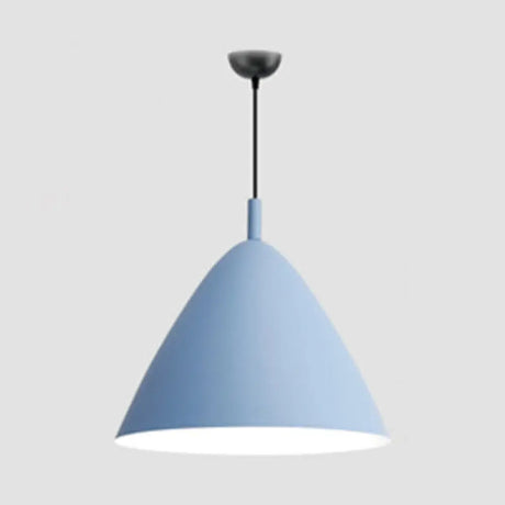 Nordic Candy Colored Pendant Pyramid Shade - 10.5/13/16 Inch Aluminum Hanging Light For Cafe Blue /